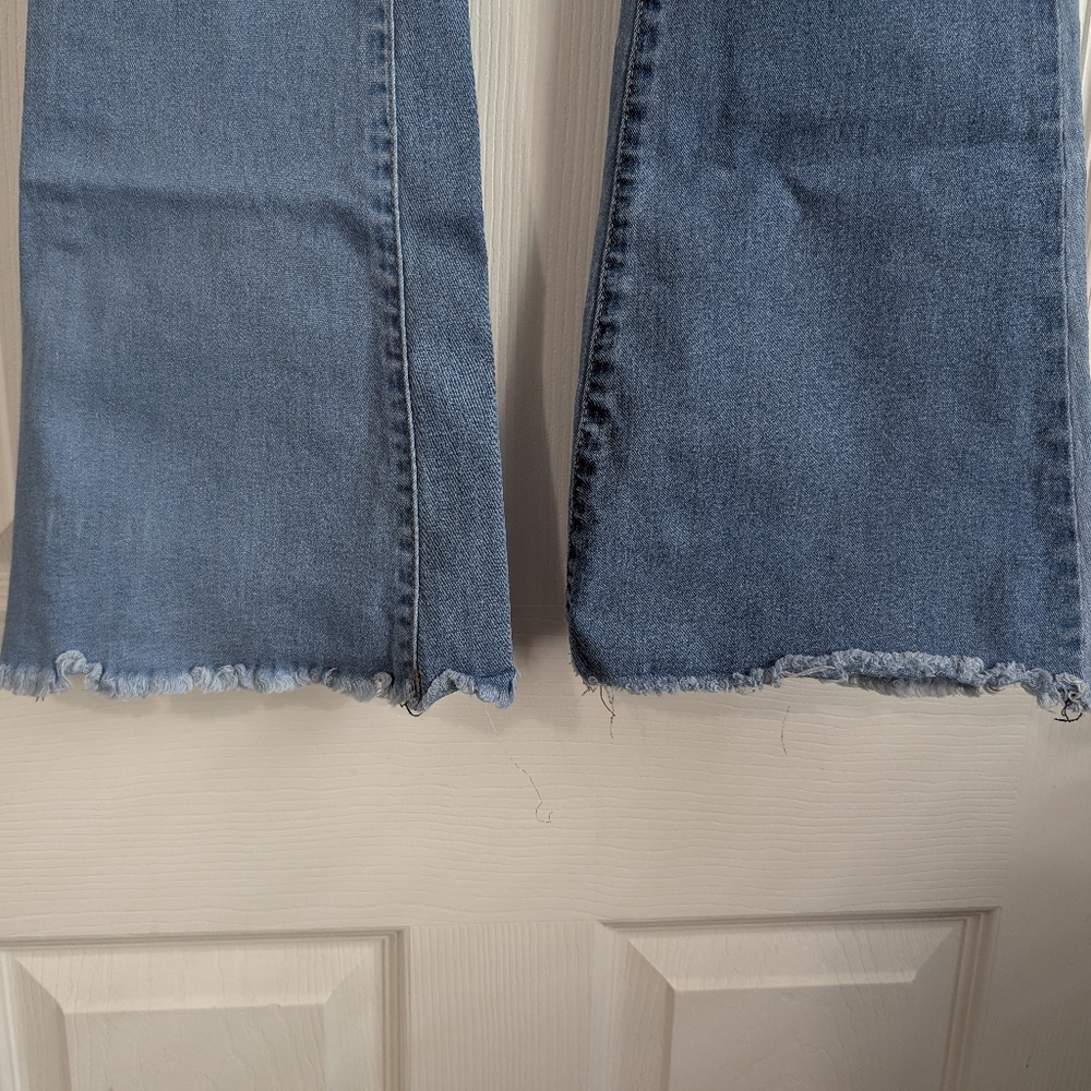 Bamboo Patchwork Flared Women's Jeans Size 11 - Picture 2 of 9
